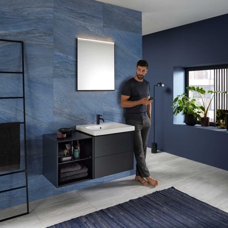 Mix & Match Geberit Acanto vannitoavalamu Geberit ONE valamukapi ja avatud küljeelemendiga Mix & Match Geberit Acanto vannitoavalamu Geberit ONE valamukapi ja avatud küljeelemendiga