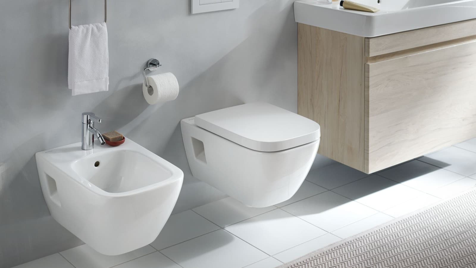 WC-pott ja ülevooluga bidee Geberit Renova Plan WC-pott ja ülevooluga bidee Geberit Renova Plan