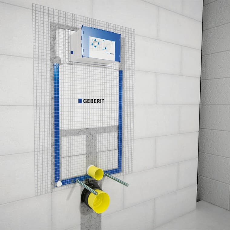 Embedding the Geberit Kombifix concealed toilet cistern Embedding the Geberit Kombifix concealed toilet cistern