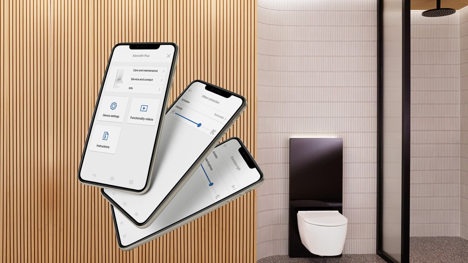 Geberit Home – uue sanitaarmooduli Geberit Monolith Plus seadistamiseks (© Geberit) Geberit Home – uue sanitaarmooduli Geberit Monolith Plus seadistamiseks (© Geberit)